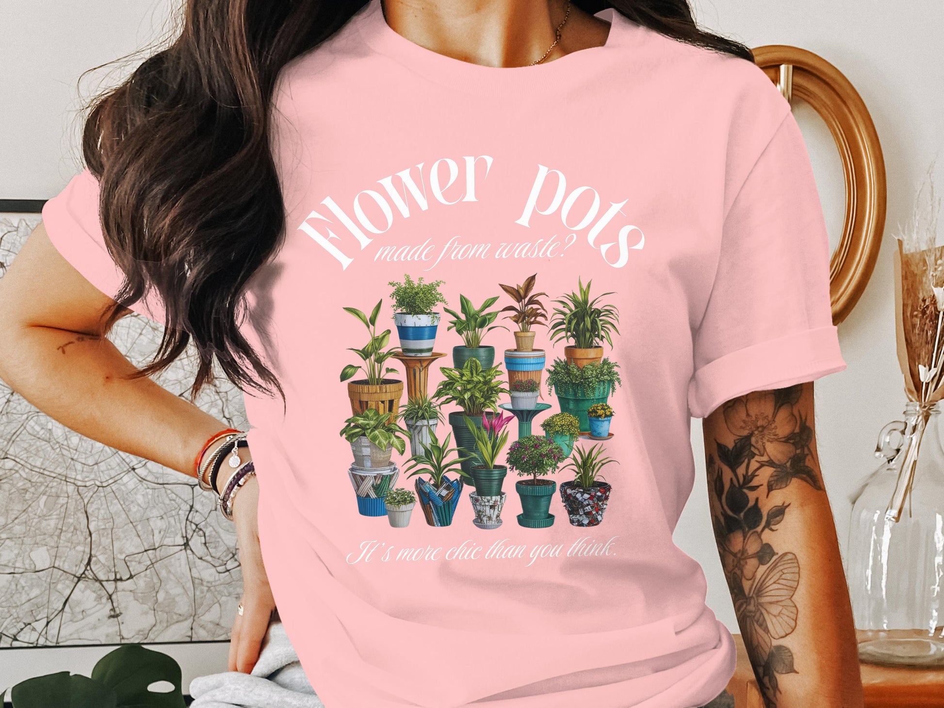 Flower Pots Graphic Design T Shirt Unique Product Type