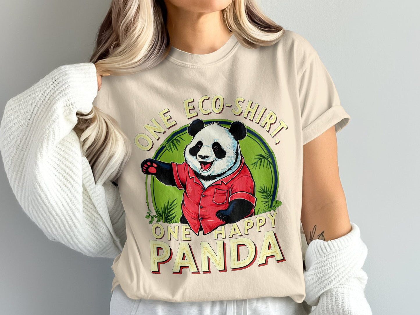 One Happy Panda Eco Friendly Graphic T-Shirt product