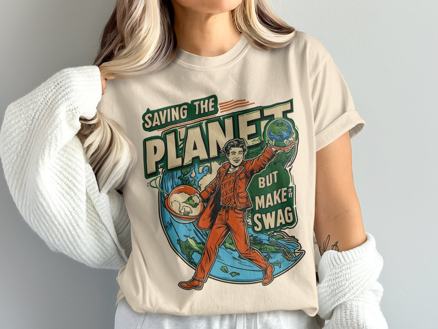 Saving the Planet But Make It Swag Graphic Tee product