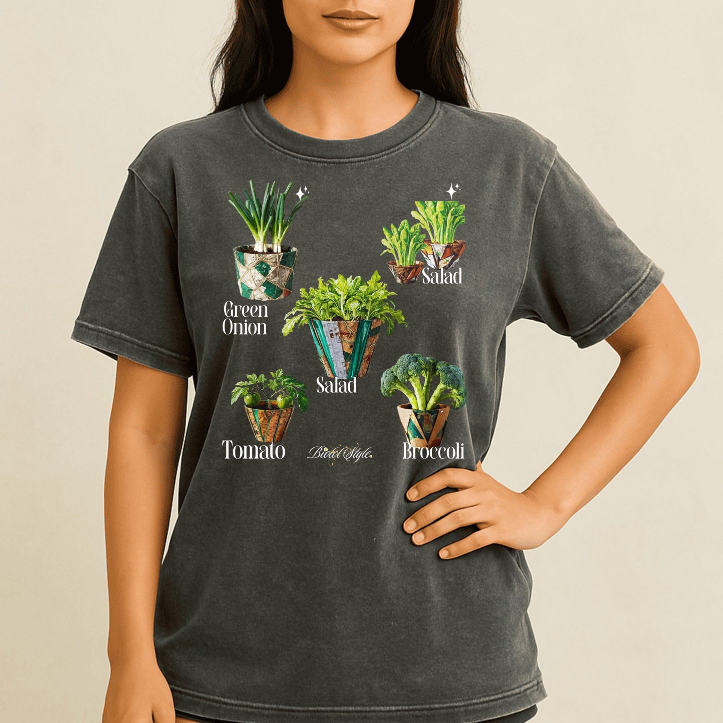 Green Onion Tomato Broccoli Salad Print T-shirt product