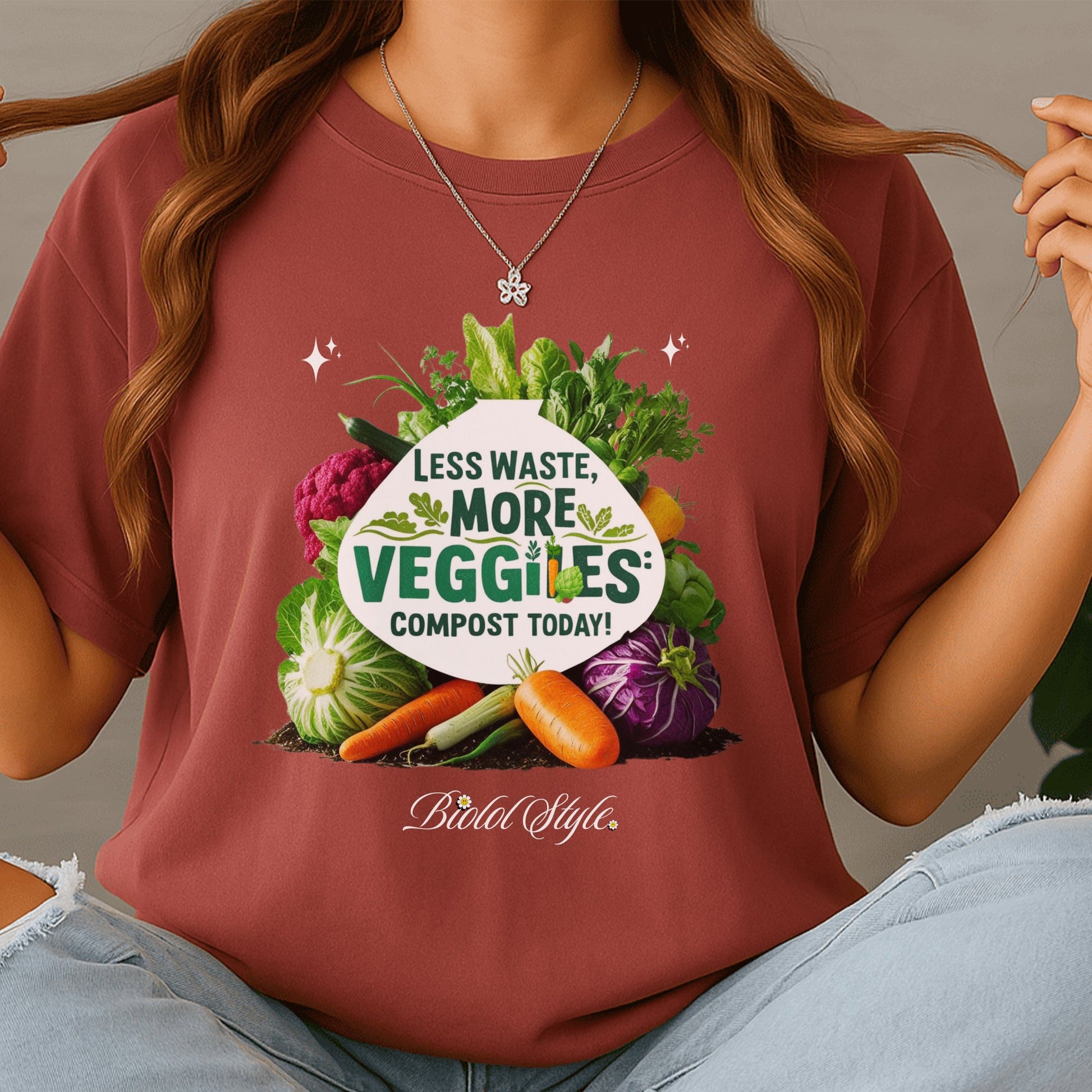 Less Waste More Veggies Compost Today T-shirt product type