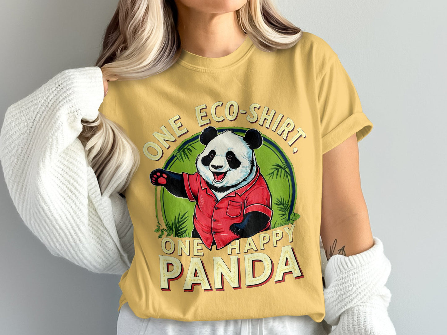 One Eco-Shirt One Happy Panda Graphic T-Shirt product type