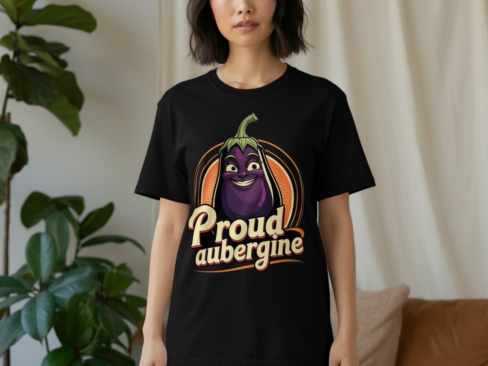 Proud Aubergine Graphic Black T-Shirt product