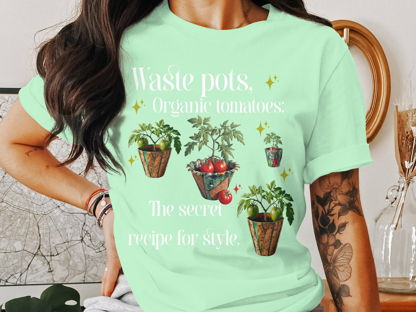 Waste pots Organic tomatoes Secret recipe for style product