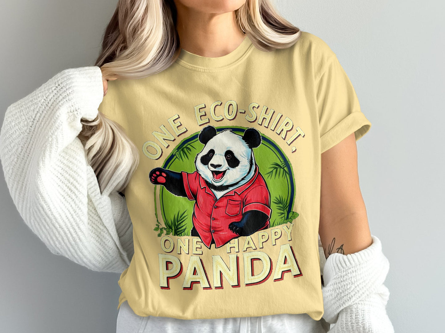 One Eco-Shirt One Happy Panda Printed T-Shirt product type