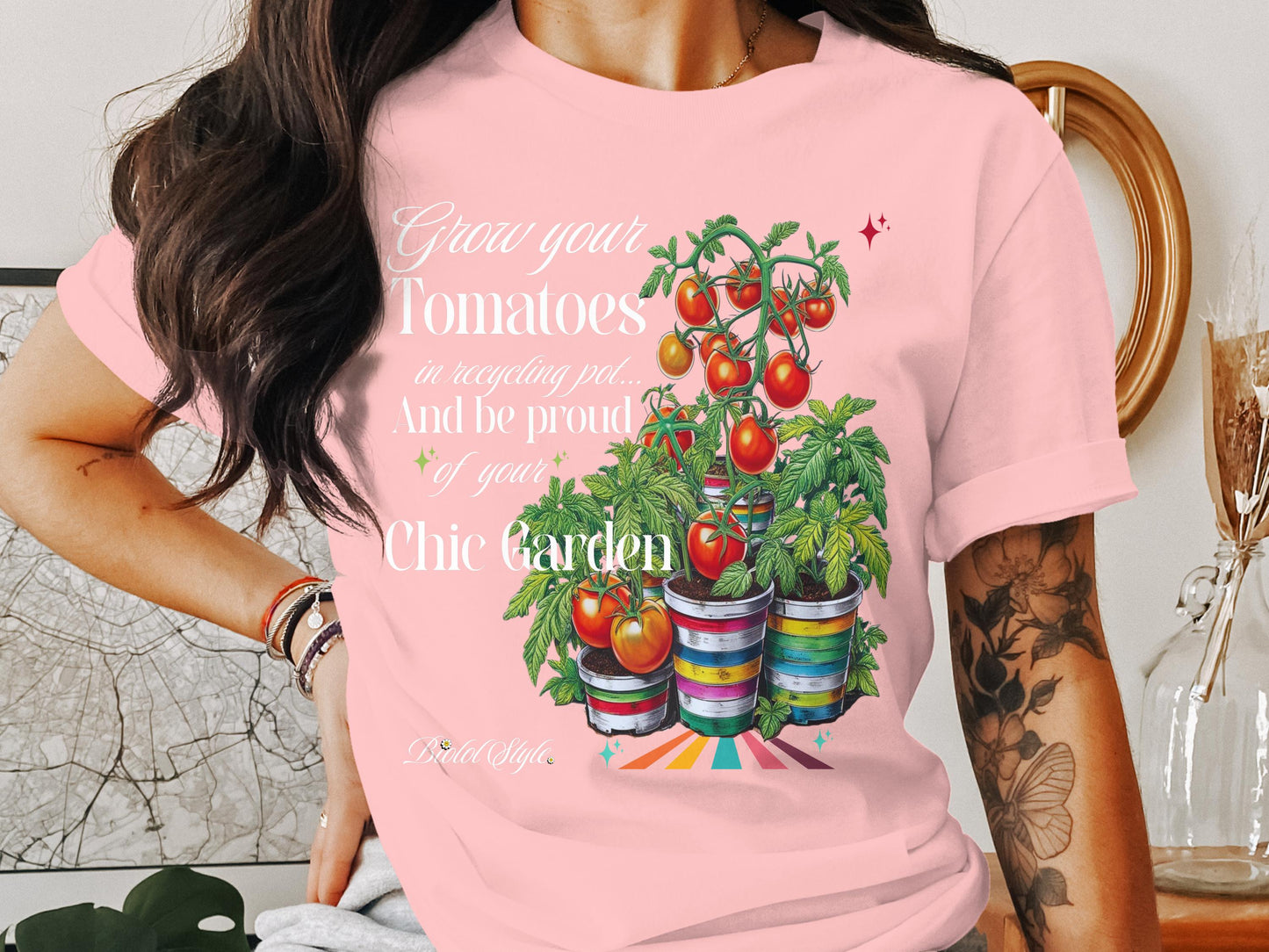 Grow Your Tomatoes Chic Garden Style T-shirt product