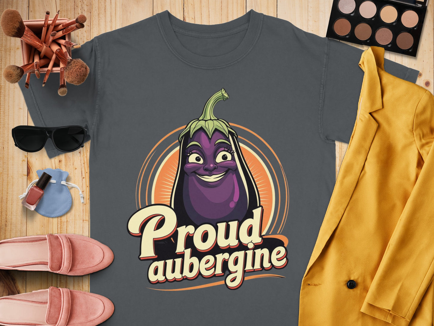 Proud Aubergine Graphic Tee Fun Casual Wear product