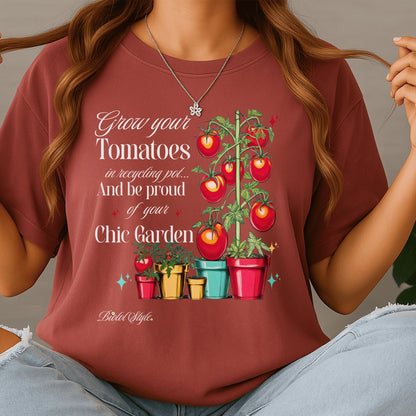 Chic Gardening T-Shirt with Colorful Plant Pots Product