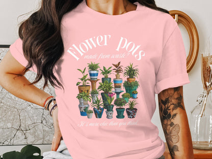 Flower Pots Graphic Design T Shirt Unique Product Type