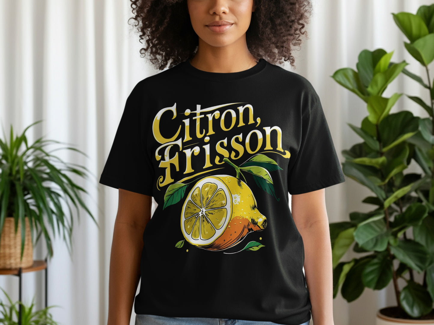 Citron Frisson Lemon Graphic Black Tee product type