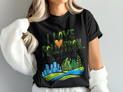 I Love Pollution Graphic T-Shirt Environment product