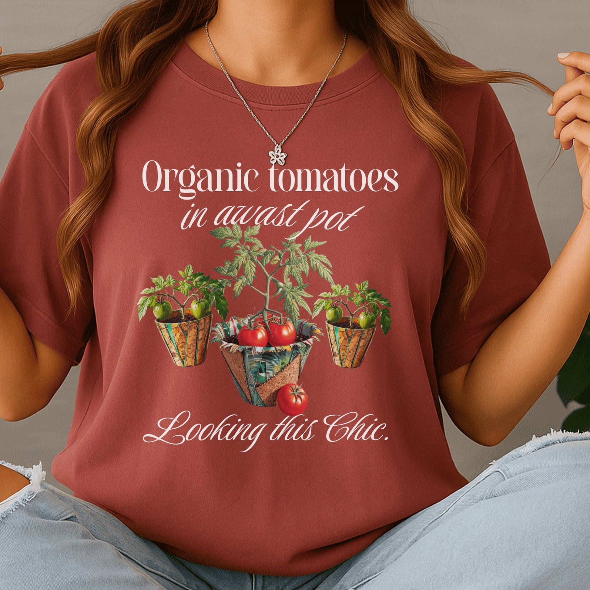 Organic tomatoes in a vast pot chic product type