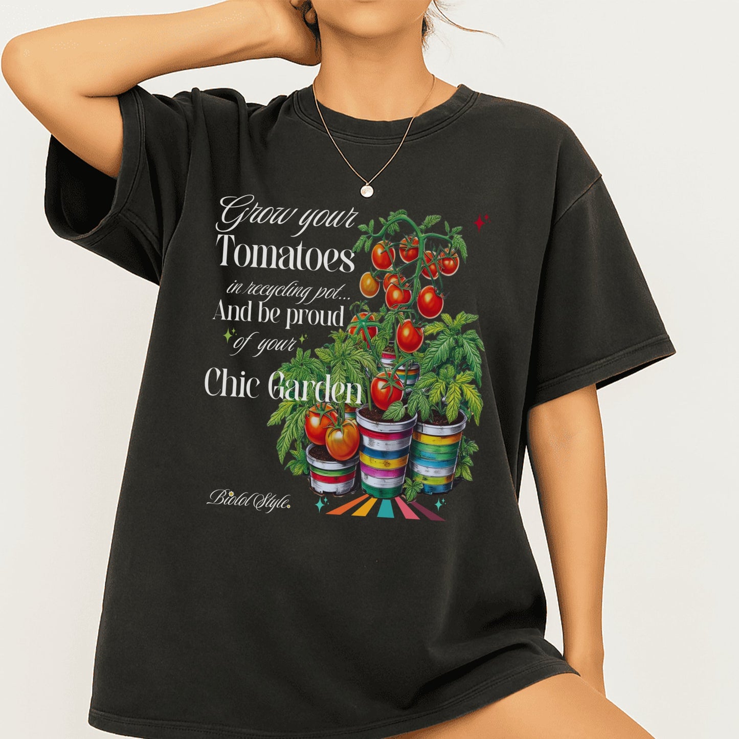 Grow Your Tomatoes Chic Garden Graphic Tee product