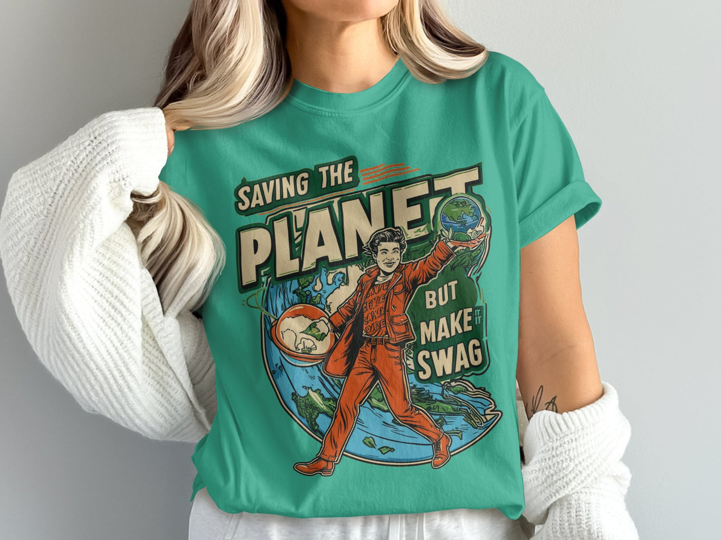 Saving the Planet But Make It Swag Graphic T-Shirt product type