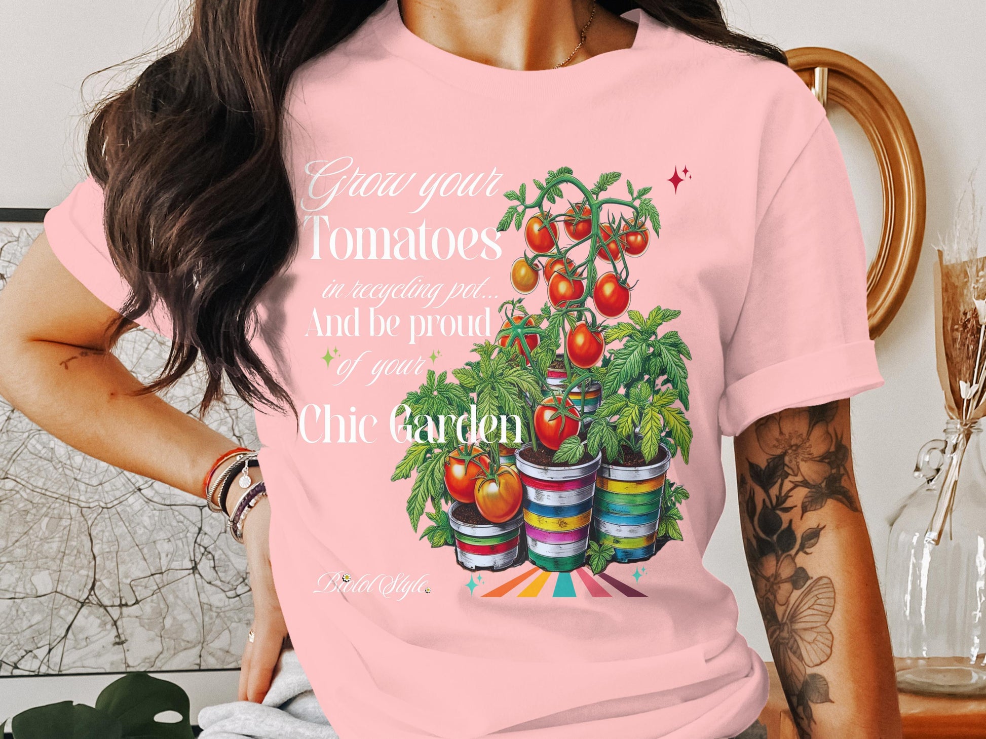 Grow Your Tomatoes Chic Garden Style T-shirt product